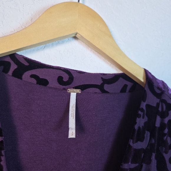 Free People All Night Long Velvet BurnoutDress Whimsigoth Boho Purple S NWOT - Picture 9 of 12